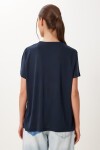 2’li Paket Basic Modal Örme T-shirt LACİVERT TAŞ HFN0002