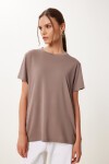 2’li Paket Basic Modal Örme T-shirt VİZON KAHVERENGİ HFN0002