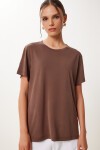 2’li Paket Basic Modal Örme T-shirt VİZON KAHVERENGİ HFN0002
