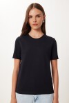 2’li Paket Basic Pamuklu Örme T-shirt SİYAH BEYAZ HUB0001