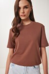 2li Paket Pamuklu Basic Örme T-shirt BORDO KAHVERENGİ LAG0002