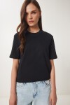2li Paket Pamuklu Basic Örme T-shirt SİYAH BEYAZ LAG0002