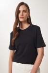 2li Paket Pamuklu Basic Örme T-shirt SİYAH GRİ MELANJ LAG0002