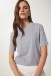 2li Paket Pamuklu Basic Örme T-shirt SİYAH GRİ MELANJ LAG0002