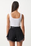Askılı Crop 2li Paket Örme Bluz SİYAH BEYAZ HGT0001