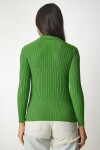 Balıkçı Yaka Fitilli Basic Kazak AÇIK YEŞİL LBV0029