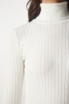 Balıkçı Yaka Fitilli Basic Kazak KEMİK LBV0029