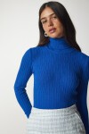 Balıkçı Yaka Fitilli Basic Kazak MAVİ LBV0029
