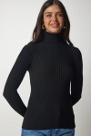 Balıkçı Yaka Fitilli Basic Kazak SİYAH LBV0029
