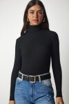 Balıkçı Yaka Fitilli Basic Kazak SİYAH LBV0029