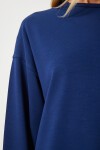Basic Mevsimlik Modal Örme Sweatshirt LACİVERT LAN0012