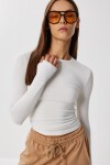 Bisiklet Yaka Basic Örme Bluz EKRU LCR0010