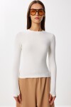 Bisiklet Yaka Basic Örme Bluz EKRU LCR0010