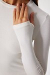 Bisiklet Yaka Basic Örme Bluz EKRU LCR0010