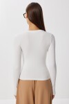 Bisiklet Yaka Basic Örme Bluz EKRU LCR0010