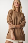 Bisiklet Yaka Oversize Triko Kazak BİSKÜVİ LBV0019