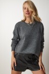 Bisiklet Yaka Oversize Triko Kazak GRİ LBV0019