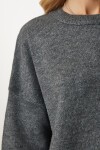 Bisiklet Yaka Oversize Triko Kazak GRİ LBV0019