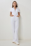 Cepli Esnek Denim Tulum BEYAZ LAC0006