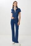 Cepli Esnek Denim Tulum KOYU MAVİ LAC0005