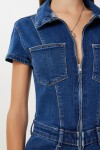 Cepli Esnek Denim Tulum KOYU MAVİ LAC0005