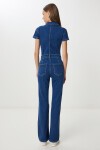 Cepli Esnek Denim Tulum KOYU MAVİ LAC0005