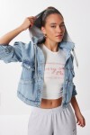 Çıkarılabilir Kapüşonlu Denim Ceket AÇIK MAVİ LAN0072