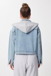 Çıkarılabilir Kapüşonlu Denim Ceket AÇIK MAVİ LAN0072