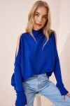 Cut Out Detaylı Oversize Triko Kazak KOYU MAVİ LAS0003