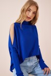 Cut Out Detaylı Oversize Triko Kazak KOYU MAVİ LAS0003