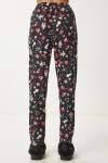 Desenli Yumuşak Dokulu Örme Pijama Altı SİYAH BEJ LCE0002