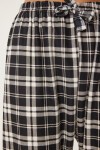 Desenli Yumuşak Dokulu Örme Pijama Altı SİYAH BEYAZ LCE0002