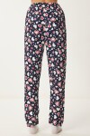 Desenli Yumuşak Dokulu Örme Pijama Altı SİYAH KREM LCE0002