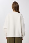 Fermuarlı Şardonlu Örme Sweatshirt EKRU LAN0066
