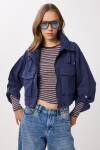 Kapaklı Cepli Gabardin Ceket - 1770 LACİVERT LAN0063