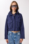 Kapaklı Cepli Gabardin Ceket - 1770 LACİVERT LAN0063