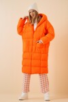 Kapüşonlu Oversize Şişme Kaban ORANJ LAV0002