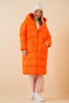 Kapüşonlu Oversize Şişme Kaban ORANJ LAV0002