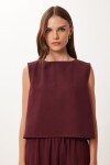 Keten Bluz Pantolon Takım BORDO HRV0001