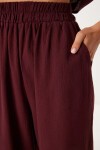 Keten Bluz Pantolon Takım BORDO HRV0001