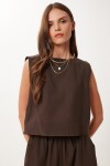 Keten Bluz Pantolon Takım KAHVERENGİ HRV0001