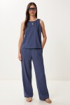 Keten Bluz Pantolon Takım LACİVERT HMC0001