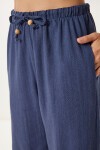 Keten Bluz Pantolon Takım LACİVERT HMC0001