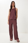 Keten Bluz Pantolon Takım MÜRDÜM HMC0001