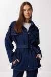 Kuşaklı Denim Ceket Pantolon Takım 1935 KOYU MAVİ LAN0075