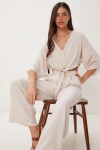 Modal Bluz Pantolon Takım KREM LBV0069