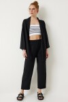 Örme Kimono Pantolon Takımı SİYAH LBY0001