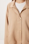 Oversize Suni Süet Bomber Ceket BEJ LAN0081