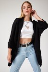 Oversize Uzun Cepli Triko Hırka SİYAH LAS0007