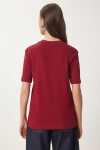 Pamuklu Basic Örme T-shirt BORDO LAG0001
